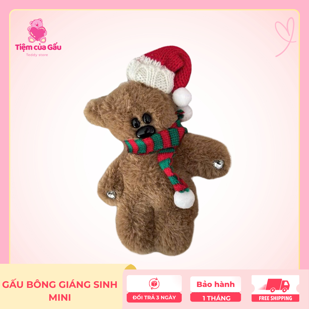 Gấu bông giáng sinh mini